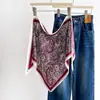 Pañuelo de Seda Triangular con Estampado Paisley Vintage para Mujer 2026 Nuevo Color-Block Versátil Pañuelo para el Cuello Cuadrado Decorativo Multifuncional Protector de Cuello