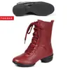 Sapatos de Dança Aquática de Salto Médio com Solado Macio Sapatos de Dança Quadrada Femininos Botas de Dança de Meia-Canela Resistentes ao Desgaste Solado Macio Sapatos de Dança Moderna