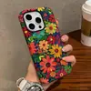 Capa de celular colorida floral popular europeia e americana para iPhone 16 dois em um, película de cobertura total com furo grande para 17pm, capa rígida anti-queda