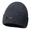 Chapéu de lã estilo coreano que faz o rosto parecer menor, quente e grosso para outono e inverno, chapéu de tricô para homens e mulheres, chapéu cinza para clima frio de casal, chapéu de gelo, transfronteiriço