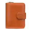 Portatarjetas de acordeón para mujer de cuero genuino transfronterizo con múltiples ranuras para tarjetas, Cartera de piel de vaca de moda, Portatarjetas de crédito multifuncional al por mayor