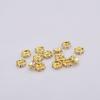 Contas Espaçadoras de Strass com Preservação de Cor em Ouro 18K DIY Joias Feitas à Mão Espaçador de Contas de Roda Redonda para Anel de Diamante Material de Contas de Fio