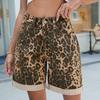 Comercio Exterior Transfronterizo Europeo y Americano Verano Nuevo Estación Independiente de Amazon Falda de Mezclilla con Estampado de Leopardo Estilo Chica Americana Caliente Lavada para Mujeres