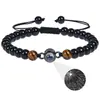 Pulsera Proyectora 100 Idiomas Europa y América Transfronteriza Te Amo Piedra Volcánica de 6 mm Turquesa Blanca Pulsera de Pareja
