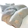 Juego de cuatro piezas de terciopelo de leche clase A invierno doble cara engrosado terciopelo coral ropa de cama para dormitorio estudiantil juego de tres piezas de franela edredón z