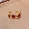 ¡Susurro del Mar Entre los Dedos! Anillo Abierto de Circonia Oval Ligero de Lujo Sensación de Alta Gama Banda del Anillo Temperamento Nicho Estilo Simple Joyería para Mano