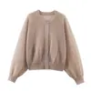Primavera 2026 Nueva Ropa para Mujer Estilo Europeo y Americano Holgada y Versátil Chaqueta de Punto Casual 9060625