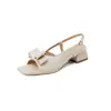 2024 nuevo boca de pez con lazo después de sandalias huecas una generación de marea de pelo zapatos de mujer 32-43 zapatos de comercio exterior mujer
