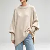 Suéter de punto oversized con cuello redondo, transfronterizo europeo y americano, otoño/invierno 2026, marca independiente, estilo holgado y relajado, suéter de color liso para mujer