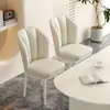 Silla de Comedor Color Crema para Uso Doméstico, Moderna de Lujo Ligero Minimalista para Comedor, Silla de Maquillaje Nórdica Acolchada Suave con Respaldo, Taburete de Computadora para Hotel