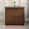 Mesita de noche de madera maciza, estilo chino, diseño simple y moderno, adecuada para dormitorios, con espacio de almacenamiento, un simple gabinete de 3 niveles para la mesita de noche