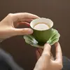 Pequeno Bule de Cerâmica Gaiwan com Padrão de Tangerina Verde, Xícara de Mestre, Xícara de Degustação, Xícara de Chá Kung Fu, Base para Bule, Porta-copos, Xícara de Compartilhamento