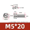 Aço inoxidável 304 DIN912 Cabeça de copo arruela de mola hexagonal parafuso de máquina de combinação dupla cabeça cilíndrica recartilhada M3M8