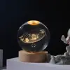 Fornecedor Direto Atacado Fabricante Bola de Cristal Luminosa Esculpida Internamente Luz de Noturna Decoração de Mesa Presente de Feriado Lembrança