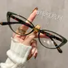 72399 Gafas de Miopía Estilo Ojo de Gato Frescas de Moda Celebridad de Internet Otoño Temprano para Hombres y Mujeres Tendencia Mayorista Nicho Montura Carey Lentes Lisos