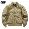 Chaqueta de Hombre JEEP SPIRIT con Cuello Alto Estilo Primavera y Otoño Color Sólido Ropa de Trabajo Casual Ropa Deportiva Chaqueta de Béisbol