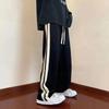 Pantalones Anchos Nuevos de Primavera y Otoño para Mujer, Pantalones Deportivos Rayados Hip-Hop Americano, Pantalones Casuales Rectos Versátiles de Moda