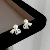 Brincos Elegantes de Renda com Laço e Pérolas para Mulheres 2026, Brincos Únicos e Bonitos de Alto Padrão Estilo Chanel