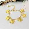 Collar de Flor de Acero Inoxidable Europeo y Americano Transfronterizo Set de Joyería de Flor de Nicho de Alta Gama Pulsera de Acero de Titanio 18K para Mujer