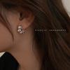 Pendientes Huecos Geométricos Dulces y Frescos para Mujer, Pinzas para Orejas Elegantes y Simples de Nuevo Estilo, Pendientes de Diseño de Nicho Ins
