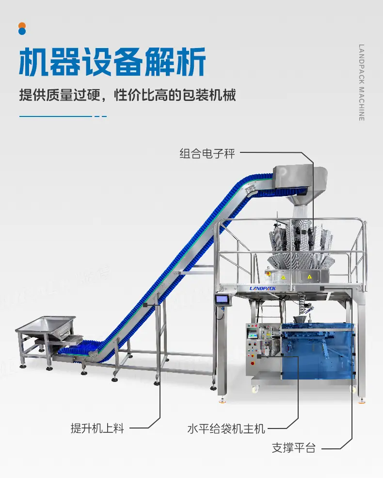LDSP-160A水平给袋机(钢印打码+裙边提升机+10头1