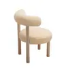 Cadeira de Maquiagem Tendência Penteadeira Banqueta para Quarto de Menina com Toque de Designer de Alto Padrão, Lã de Cordeiro, Cadeira de Jantar Gordinha Estilo Creme