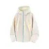 Chaqueta con capucha de estilo americano única, a prueba de viento, multicolor, para exteriores, para hombres y mujeres, abrigo funcional casual holgado, chaqueta de pareja de moda