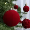 Decoraciones navideñas de productos nuevos transfronterizas 8 cm / Juego de 16 bolas de Navidad de cisne aterciopelado Adornos para árbol de Navidad