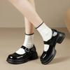 ZHR es un pequeño zapato de cuero Mary Jane informal 2024, nuevo temperamento retro Joker británico, zapatos de boca baja con suela gruesa