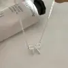 Collar con Lazo para Mujer, Dulce y Femenino, Estilo Ins, Lujo Ligero, Temperamento Suave, Exquisito, Sencillo, Compacto, Cadena Versátil para Clavícula
