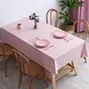 Toalha de Mesa de Plástico PVC Impermeável, à Prova de Óleo, Resistente ao Calor e Lavável com Design Xadrez Estilo Ins para Mesa de Centro, Mesa de Escritório e Mesa de Jantar, Fornecimento Direto da Fábrica