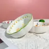 Cerámica Nueva de Shanxi al por Mayor Tazón Mingyu de 6 pulgadas Borde de Encaje Cerámica Tazón Grande Tazón para Fruta Vajilla para el Hogar para Venta Ambulante