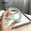 Pulsera Plana de Jade Natural Tianshan de Xinjiang, Jade Hilo de Oro con Patrón de Flor de Hielo, Pulsera de Jade Nieve, Elegante Pulsera para Mujer, Estilo Chino