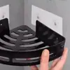 Estante de esquina para baño montado en la pared, estante de almacenamiento de esquina para pared sin taladro, solución de almacenamiento para cosméticos y toallas de baño