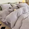 Conjunto de quatro peças espesso de veludo de leite estampado Classe A, capa de edredom quente de luxo leve para inverno, adequado para dormir diretamente sobre