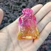 Bolsita de Dinero de Cristal Amarillo de la Fortuna Colgante para Coche Decoración para Inauguración de Negocio, Regalo de Inauguración de Casa, Decoración de Sala de Estar