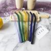 Popotes de Vidrio de Borosilicato Alto Reutilizables Amigables con el Medio Ambiente Resistentes al Calor Rectos Curvos Transparentes Coloridos 8mm Venta al por Mayor de Fábrica
