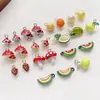 Acessórios Pingente de Cogumelo Colorido Estéreo Pinha Fruta Liga Acessórios para Pingente DIY Acessórios de Gotejamento de Óleo Pulseira Joias Contas