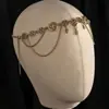 Corrente de Testa Estilo Étnico Exótico, Corrente de Cabeça de Xizang, Colar Boêmio, Conjunto Feminino, Acessórios de Adorno de Cabeça para Fotos de Viagem