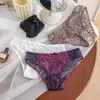 Estampado de Leopardo Ebrio ~ Bragas de Encaje de Satén Hueco Francés Atractivo Femenino Malla con Estampado de Leopardo Calzones para Mujer