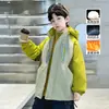 Jaqueta Infantil 3 em 1, Outono e Inverno, Acolchoada com Capuz, à Prova de Vento e Quente, Jaqueta de Esqui para Exterior para Meninos
