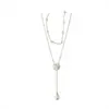 Collar de Perlas Barrocas para Mujer, Diseño Versátil de Nicho, Cadena para Suéter, Joyería Ligera de Lujo para Clavícula al por Mayor