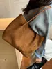 Bolso de hombro mate de ante transfronterizo para mujer, gran capacidad, nuevo y moderno 2026, bolso tote versátil de nicho para otoño/invierno