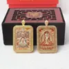 Seiko Dragon Cinco Anciãos Thangka Dupla Face Tridimensional Latão Dourado Um Lado Cinco Anciãos Um Lado Oito Divindades Guardiãs Thangka Dupla Face