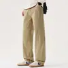 Pantalones Casuales de Hombre Shanggu Primavera y Otoño Estilo High Street Americano Pierna Recta Retazos Algodón Lavado Suelto Elástico Caída Pantalones