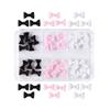 30 Piezas de Decoraciones para Uñas con Moños de Resina en una Caja, Accesorios de Cinta Negra, Decoraciones Hechas a Mano DIY Japonesas y Coreanas