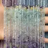 Cuentas pequeñas facetadas de turmalina natural degradada, cuentas sueltas de cristal turquesa, accesorios para joyería DIY, pulseras y collares de cuentas
