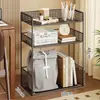 Estante de parede, móvel, com vários níveis e rodas, adequada para uso em escritório, para guardar livros e outros itens perto de uma mesa