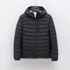 Pinghu Chi Xin 90 Penas de Ganso Novo Padrão Nacional Outono/Inverno Novo Estilo Simples com Capuz Leve Jaqueta de Penas Masculina Curta Tamanho Grande Roupa Exterior