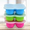 Cubo de gelo de silicone de 4 furos com tampa caixa de suplemento alimentar para bebês selada caixa de frescor portátil criativa caixa de gelo ferramentas de cozinha DIY